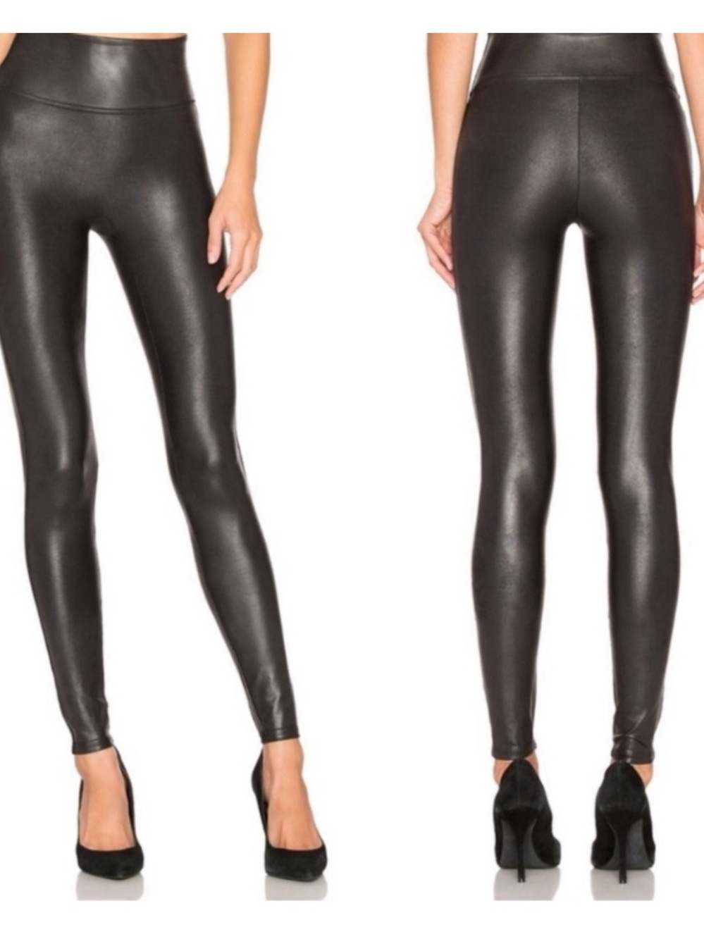SPANX Faux Leather High Rise Leggings Black Size Medium